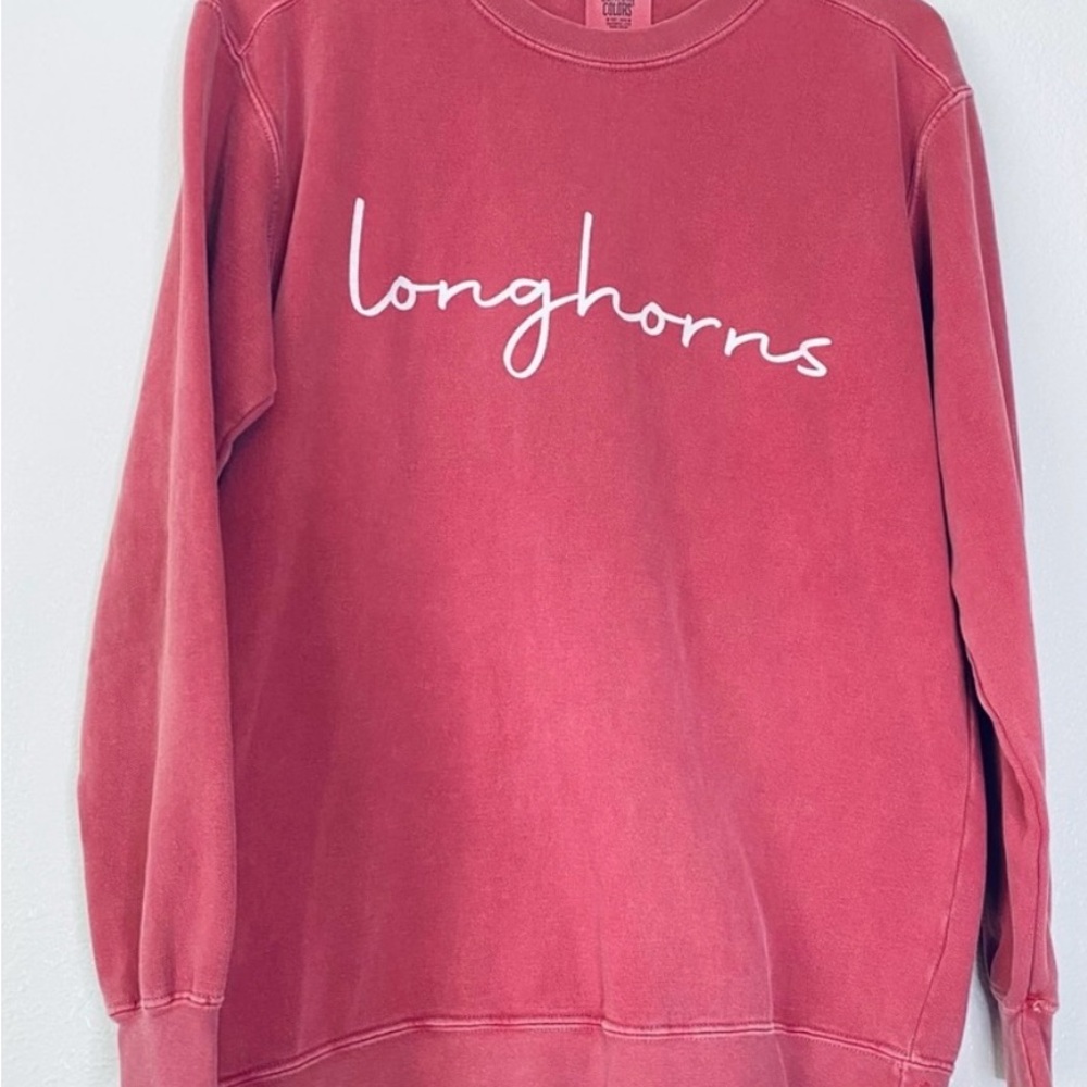 Texas Longhorns Pink Crew Neck Sweater
